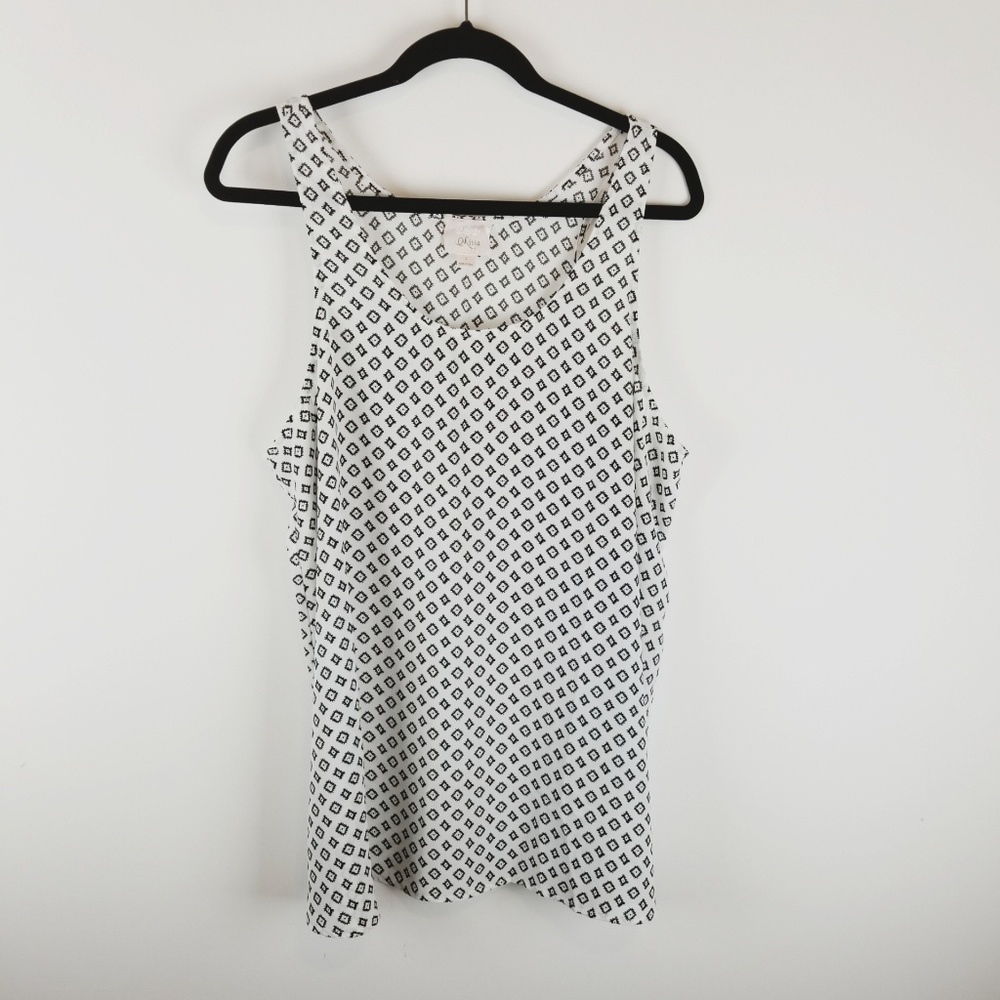 Misia semi sheer black and white tank large